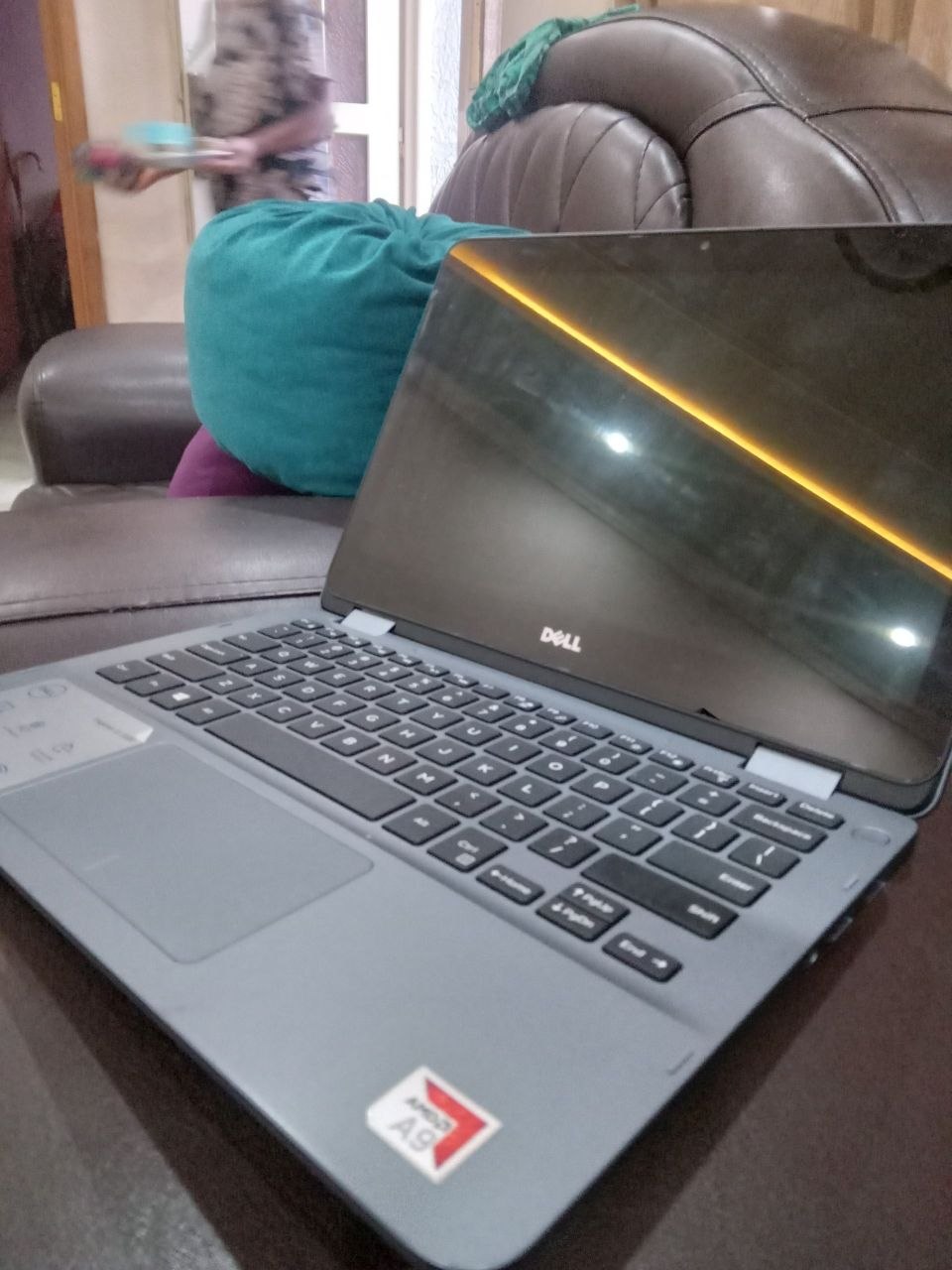 PC name =Dell
RAM=4GB
Storage=64GB/SD/eMM
Processor=AMD
Screen =Touch screen+360dgree
Battery=3-4 hr
Used= for 1 year
Money=23,000 photo 1